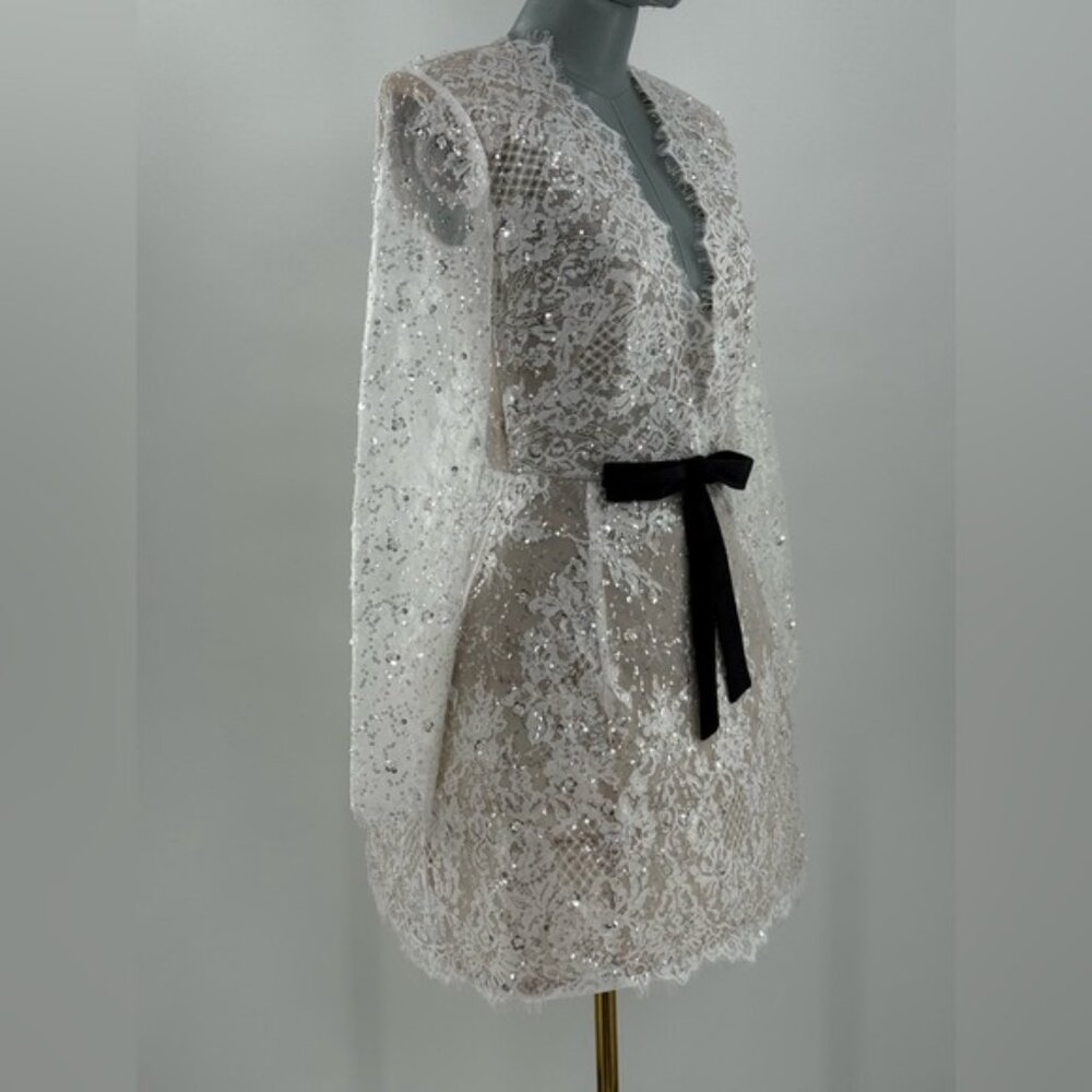 🆕 BRONX & BANCO 🧿 NWOT Isa Long Sleeve Mini Dress, with Bow - Sz M / US 6 - Picture 10 of 16